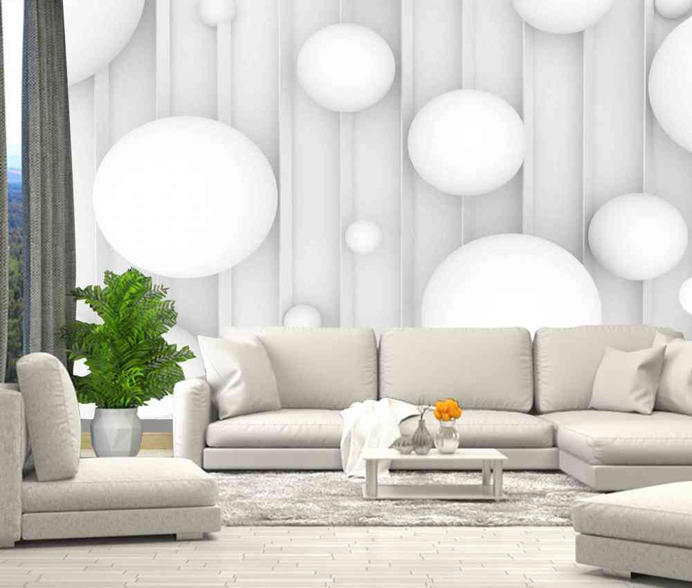 Geometric Round White With Gray Backgrounds Wall Design