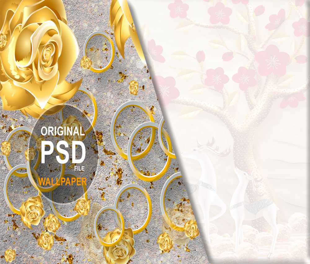 Jewelry Gold Pattern Wall Backgrounds PSD Design Collections